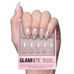 imageGlamnetic Press On Nails  Something Blue  Short Almond Fake Nails Baby Blue with Glossy ampamp Glazed Finish for Weddings Reusable  15 Sizes  30 Nail Kit with Glue5First Dance