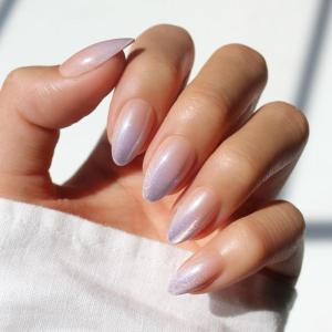 imageGlamnetic Press On Nails  Something Blue  Short Almond Fake Nails Baby Blue with Glossy ampamp Glazed Finish for Weddings Reusable  15 Sizes  30 Nail Kit with GluePolar Day