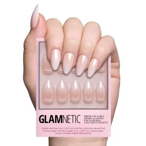 imageGlamnetic Press On Nails  Something Blue  Short Almond Fake Nails Baby Blue with Glossy ampamp Glazed Finish for Weddings Reusable  15 Sizes  30 Nail Kit with Glue3Fiancd