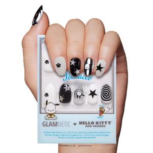imageGlamnetic x Hello Kitty and Friends Press On Nails  Keroppi  Green French Tip Short Almond Graphic Nails in a Glossy  15 Sizes  30 Nail Kit with GluePochacco 2024