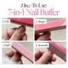imageGlamnetic 7in1 Nail Buffer  AllinOne 7 Step Nail Buffing Block for Filing Shaping Smoothing ampamp Polishing  Lightweight ampamp Easy to Use  EVA ampamp Sandpaper Nail File Buffer