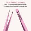 imageGlamnetic Nail Decal Tweezers  DualEnded Nail Art Tool Precision Tip ampamp Silicone  Easy MessFree Applicator Manicures ampamp PressOn Nails