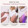imageGlamnetic Nail Decal Tweezers  DualEnded Nail Art Tool Precision Tip ampamp Silicone  Easy MessFree Applicator Manicures ampamp PressOn Nails