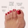 imageGlamnetic Press On Toenails  Cherry Glaze  Bright Red Fake Toe Nails with a Glazed Finish  16 Sizes  32 Toe Nail Kit with GlueCherry Glaze