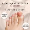 imageGlamnetic Press On Toenails  Cherry Glaze  Bright Red Fake Toe Nails with a Glazed Finish  16 Sizes  32 Toe Nail Kit with GlueSheer Peach