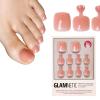 imageGlamnetic Press On Toenails  Cherry Glaze  Bright Red Fake Toe Nails with a Glazed Finish  16 Sizes  32 Toe Nail Kit with GlueSheer Peach