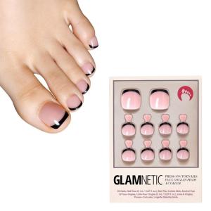 imageGlamnetic Press On Toenails  Cherry Glaze  Bright Red Fake Toe Nails with a Glazed Finish  16 Sizes  32 Toe Nail Kit with GlueCaviar