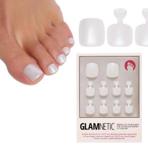 imageGlamnetic Press On Toenails  Cherry Glaze  Bright Red Fake Toe Nails with a Glazed Finish  16 Sizes  32 Toe Nail Kit with GlueHailey
