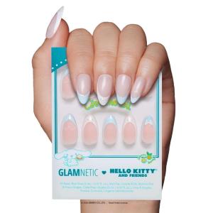 imageGlamnetic x Hello Kitty and Friends Press On Nails  Cinnamoroll Cloud  Pale Blue 3D Cloud Graphic Nails in a Velvet Finish  15 Sizes  30 Nail Kit with GlueCinnamoroll French Tip