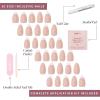imageGlamnetic x GLAMZILLA Press On Nails  ALWAYS ampamp FOREVER  Short Almond French Tip Fake Nails with 3D Pearls Reusable Wedding Nails  15 Sizes  30 Nail Kit with Glue8ALWAYS  FOREVER
