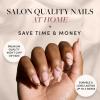 imageGlamnetic x GLAMZILLA Press On Nails  ALWAYS ampamp FOREVER  Short Almond French Tip Fake Nails with 3D Pearls Reusable Wedding Nails  15 Sizes  30 Nail Kit with Glue3I AM A RICH MAN