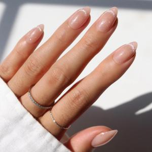 imageGlamnetic x GLAMZILLA Press On Nails  ALWAYS ampamp FOREVER  Short Almond French Tip Fake Nails with 3D Pearls Reusable Wedding Nails  15 Sizes  30 Nail Kit with Glue2NOT YOUR CINDERELLA