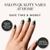 imageGlamnetic Press On Nails  Pumpkin Patch  Short Oval Fake Nails with a Velvet Finish Salon Quality Halloween Nails  15 Sizes  30 Nail Kit with GluePeekOLantern