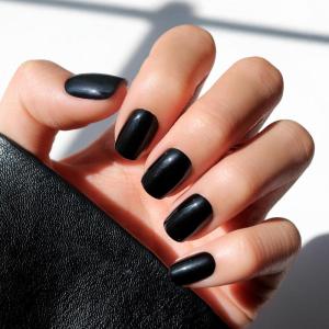 imageGlamnetic Press On Nails  Pumpkin Patch  Short Oval Fake Nails with a Velvet Finish Salon Quality Halloween Nails  15 Sizes  30 Nail Kit with GlueJet Black