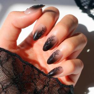 imageGlamnetic Press On Nails  Pumpkin Patch  Short Oval Fake Nails with a Velvet Finish Salon Quality Halloween Nails  15 Sizes  30 Nail Kit with GlueTil Death