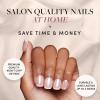 imageGlamnetic Press On Nails  Mrs  Short Almond Fake Nails with French Tips and Glossy Glazed Finish Salon Quality  15 Sizes  30 Nail Kit with Glue1La Perle