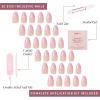 imageGlamnetic Press On Nails  Mrs  Short Almond Fake Nails with French Tips and Glossy Glazed Finish Salon Quality  15 Sizes  30 Nail Kit with Glue2Pink Macaron
