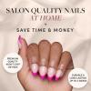imageGlamnetic Press On Nails  Mrs  Short Almond Fake Nails with French Tips and Glossy Glazed Finish Salon Quality  15 Sizes  30 Nail Kit with Glue3Raspberry Sorbet