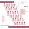 imageGlamnetic Press On Nails  Mrs  Short Almond Fake Nails with French Tips and Glossy Glazed Finish Salon Quality  15 Sizes  30 Nail Kit with Glue3Raspberry Sorbet