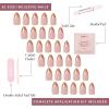 imageGlamnetic Press On Nails  Mrs  Short Almond Fake Nails with French Tips and Glossy Glazed Finish Salon Quality  15 Sizes  30 Nail Kit with GlueCaf Crme