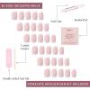 imageGlamnetic Press On Nails  Mrs  Short Almond Fake Nails with French Tips and Glossy Glazed Finish Salon Quality  15 Sizes  30 Nail Kit with GlueClassy French