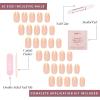 imageGlamnetic Press On Nails  Mrs  Short Almond Fake Nails with French Tips and Glossy Glazed Finish Salon Quality  15 Sizes  30 Nail Kit with GlueFrench Butter