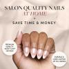 imageGlamnetic Press On Nails  Mrs  Short Almond Fake Nails with French Tips and Glossy Glazed Finish Salon Quality  15 Sizes  30 Nail Kit with GlueMrs