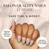 imageGlamnetic Press On Nails  Mrs  Short Almond Fake Nails with French Tips and Glossy Glazed Finish Salon Quality  15 Sizes  30 Nail Kit with GluePistachio Creme