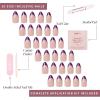 imageGlamnetic Press On Nails  Mrs  Short Almond Fake Nails with French Tips and Glossy Glazed Finish Salon Quality  15 Sizes  30 Nail Kit with GluePlum