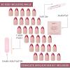 imageGlamnetic Press On Nails  Mrs  Short Almond Fake Nails with French Tips and Glossy Glazed Finish Salon Quality  15 Sizes  30 Nail Kit with GlueRose Garden