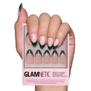 imageGlamnetic Press On Nails  Mrs  Short Almond Fake Nails with French Tips and Glossy Glazed Finish Salon Quality  15 Sizes  30 Nail Kit with Glue5Chteau