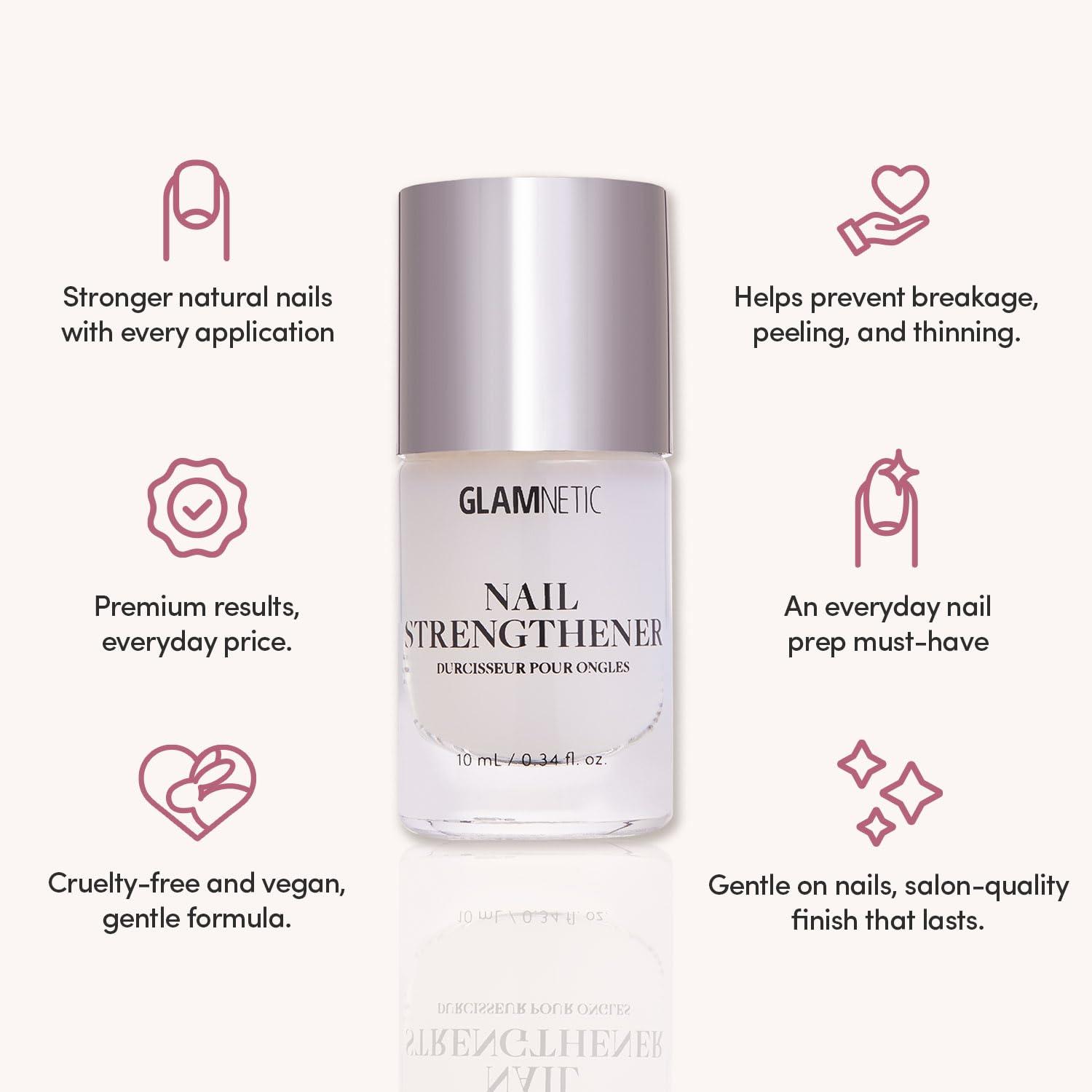 imageGlamnetic Nail Strengthener  FastDrying Vegan Formula to Reinforce Natural Nails  Helps To Prevent Breakage ampamp Splitting  034 fl oz