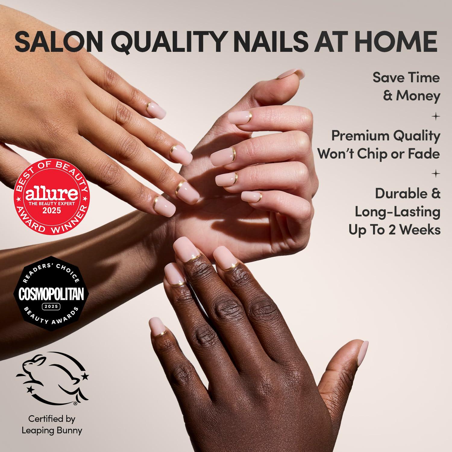 imageGlamnetic Press On Nails  Oat Milk  Medium Coffin White Fake Nails Salon Quality Milky Nails  15 Sizes  30 Nail Kit with Glue1B  Goal Setter