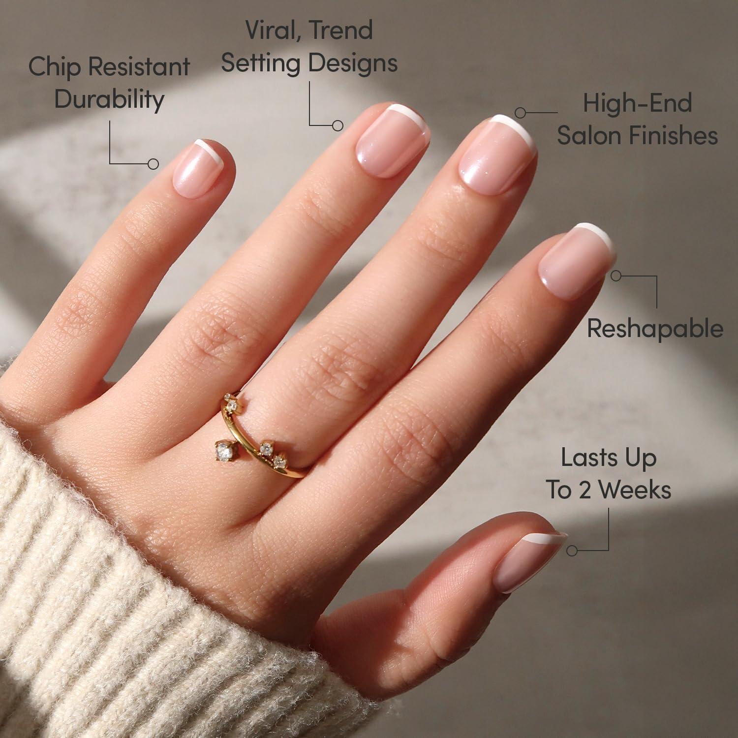 imageGlamnetic Press On Nails  Oat Milk  Medium Coffin White Fake Nails Salon Quality Milky Nails  15 Sizes  30 Nail Kit with Glue2A  Pearly Please