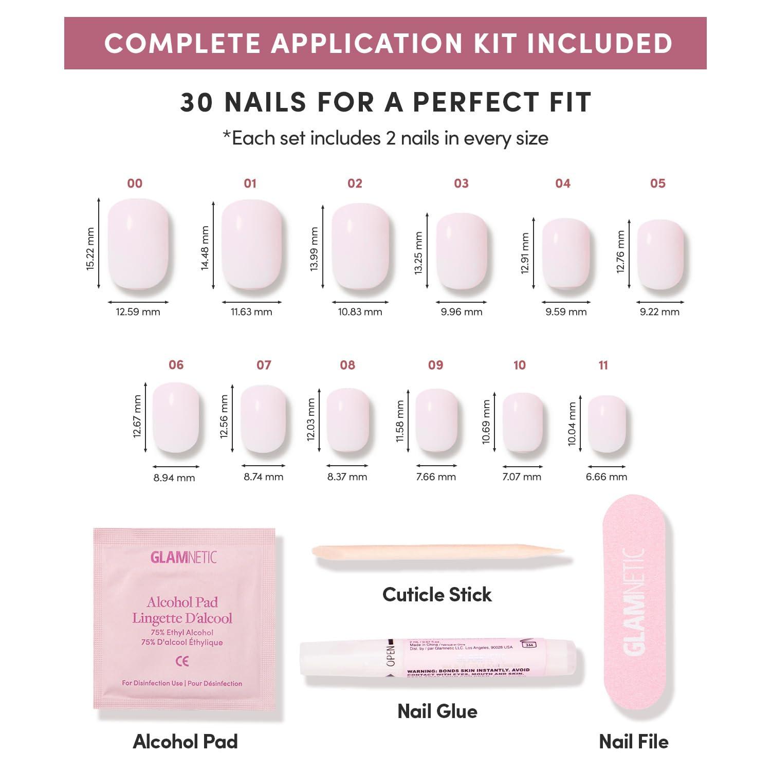 imageGlamnetic Press On Nails  Oat Milk  Medium Coffin White Fake Nails Salon Quality Milky Nails  15 Sizes  30 Nail Kit with Glue5A  Sweetie Set