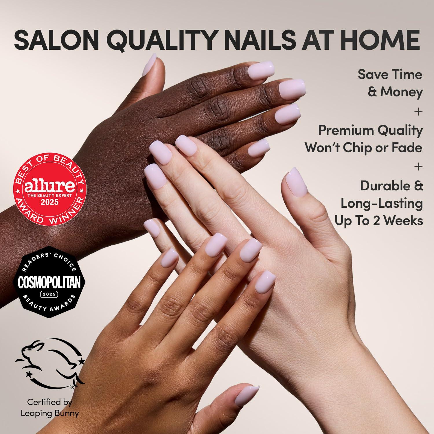 imageGlamnetic Press On Nails  Oat Milk  Medium Coffin White Fake Nails Salon Quality Milky Nails  15 Sizes  30 Nail Kit with Glue5B  Soft Girl