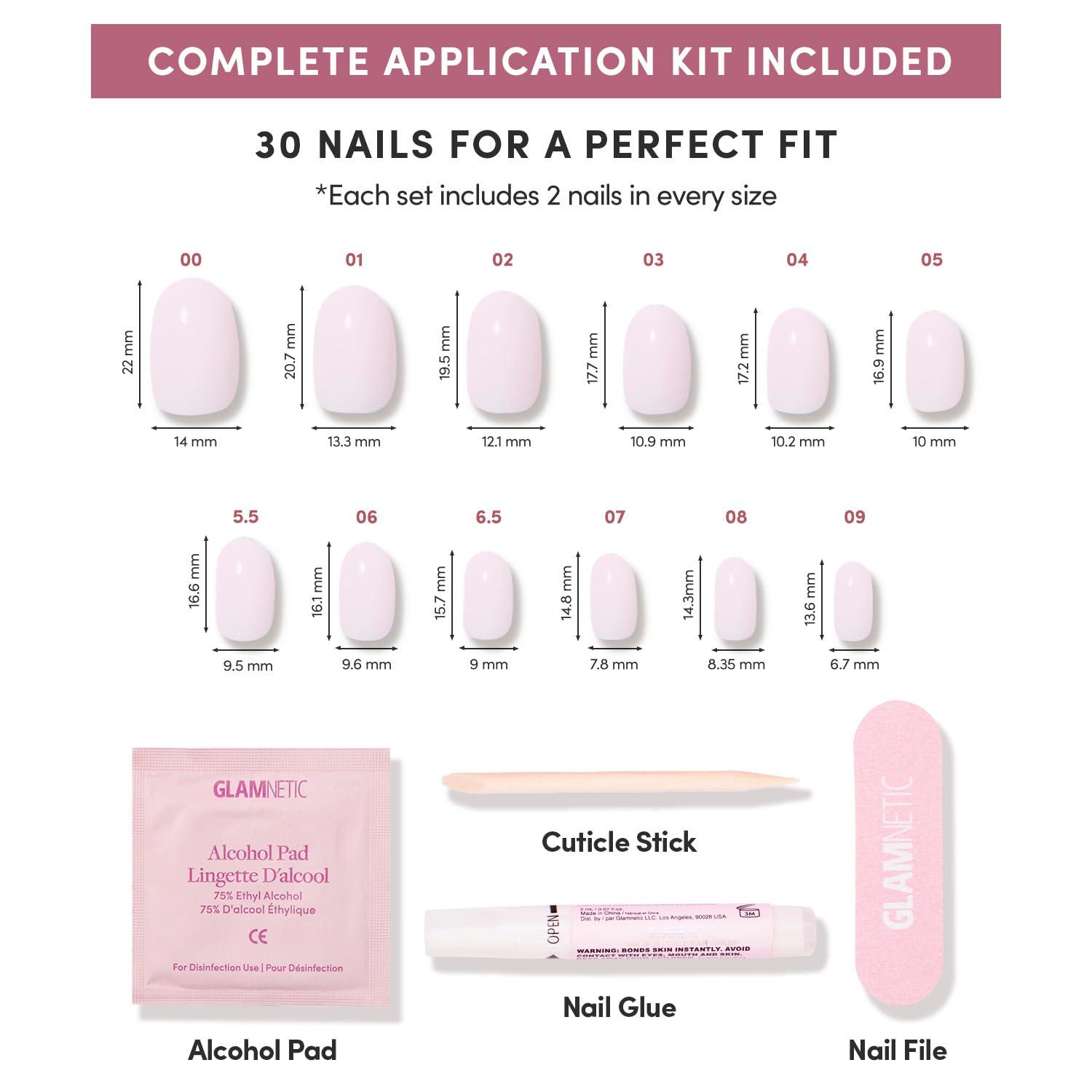 imageGlamnetic Press On Nails  Oat Milk  Medium Coffin White Fake Nails Salon Quality Milky Nails  15 Sizes  30 Nail Kit with Glue5D  Pink Blush