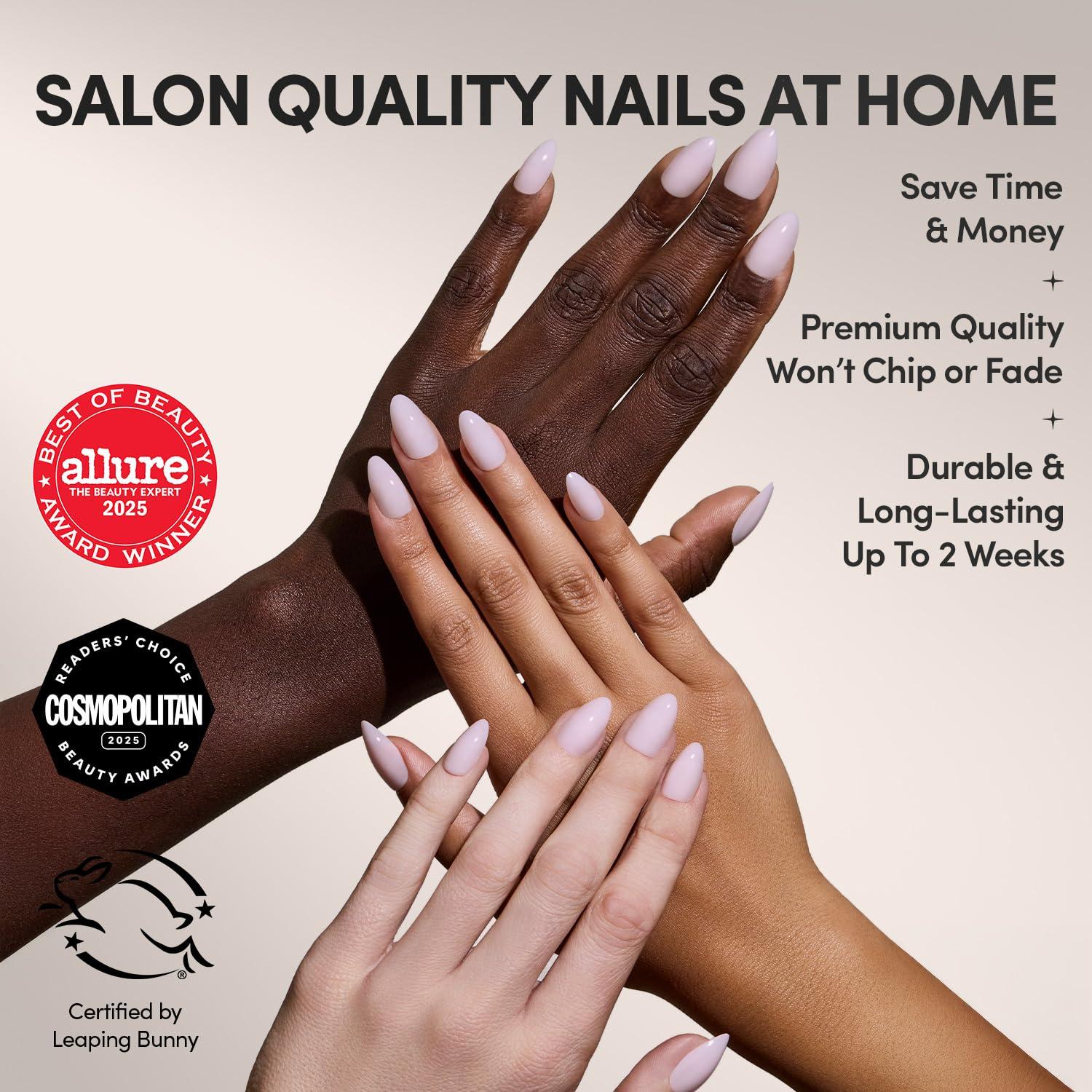 imageGlamnetic Press On Nails  Oat Milk  Medium Coffin White Fake Nails Salon Quality Milky Nails  15 Sizes  30 Nail Kit with Glue5E  Sugar Doll