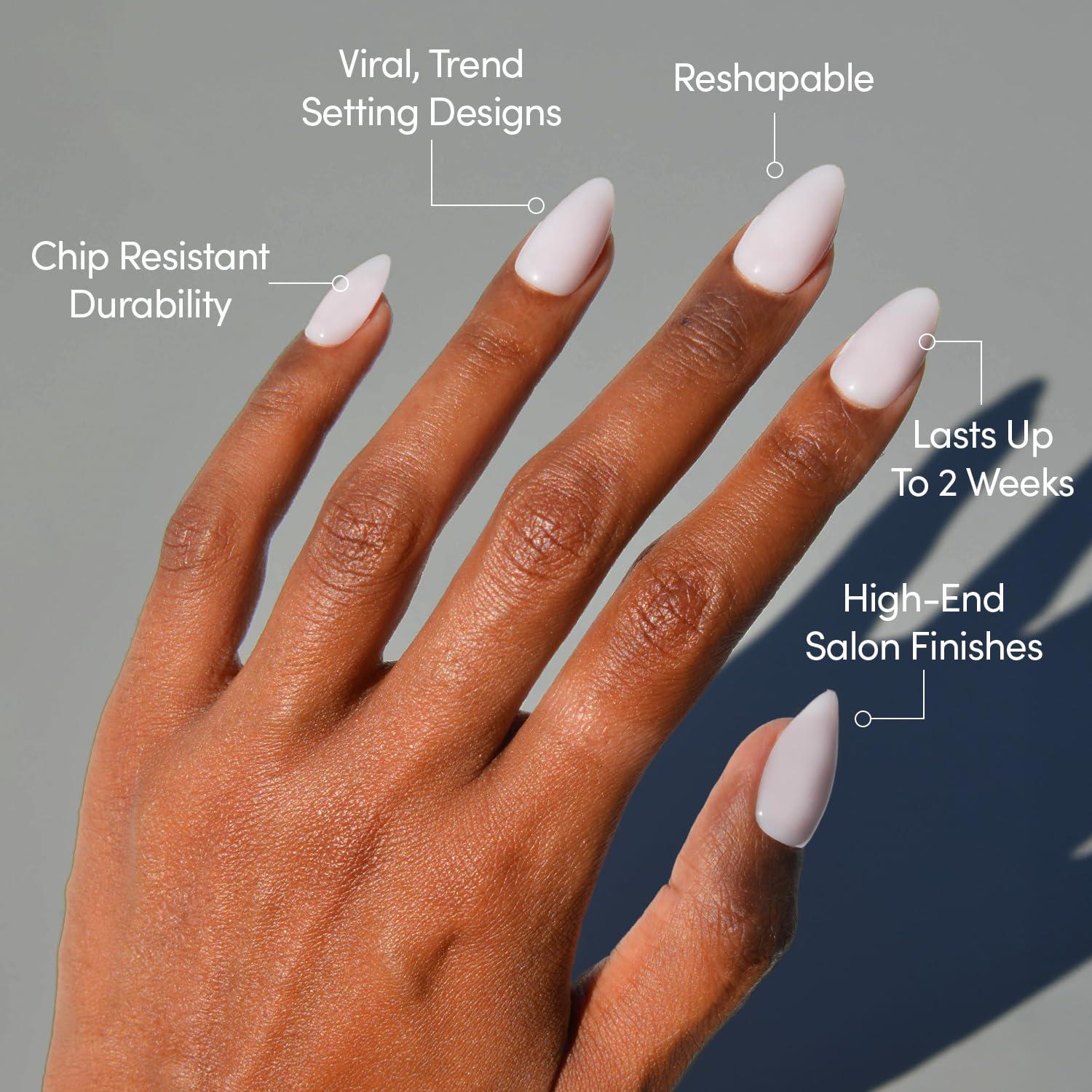 imageGlamnetic Press On Nails  Oat Milk  Medium Coffin White Fake Nails Salon Quality Milky Nails  15 Sizes  30 Nail Kit with Glue5E  Sugar Doll