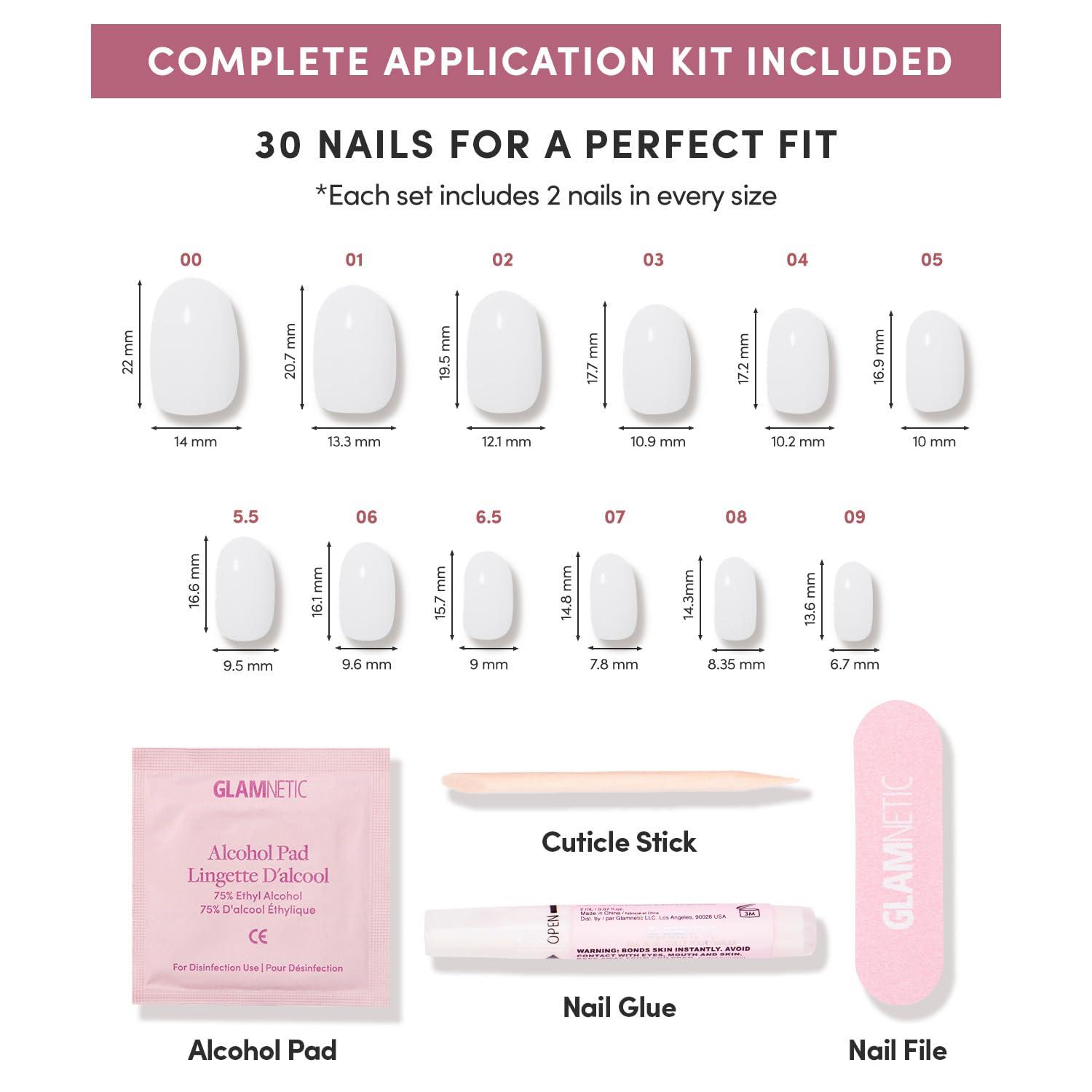 imageGlamnetic Press On Nails  Oat Milk  Medium Coffin White Fake Nails Salon Quality Milky Nails  15 Sizes  30 Nail Kit with Glue6D  Milk Bath