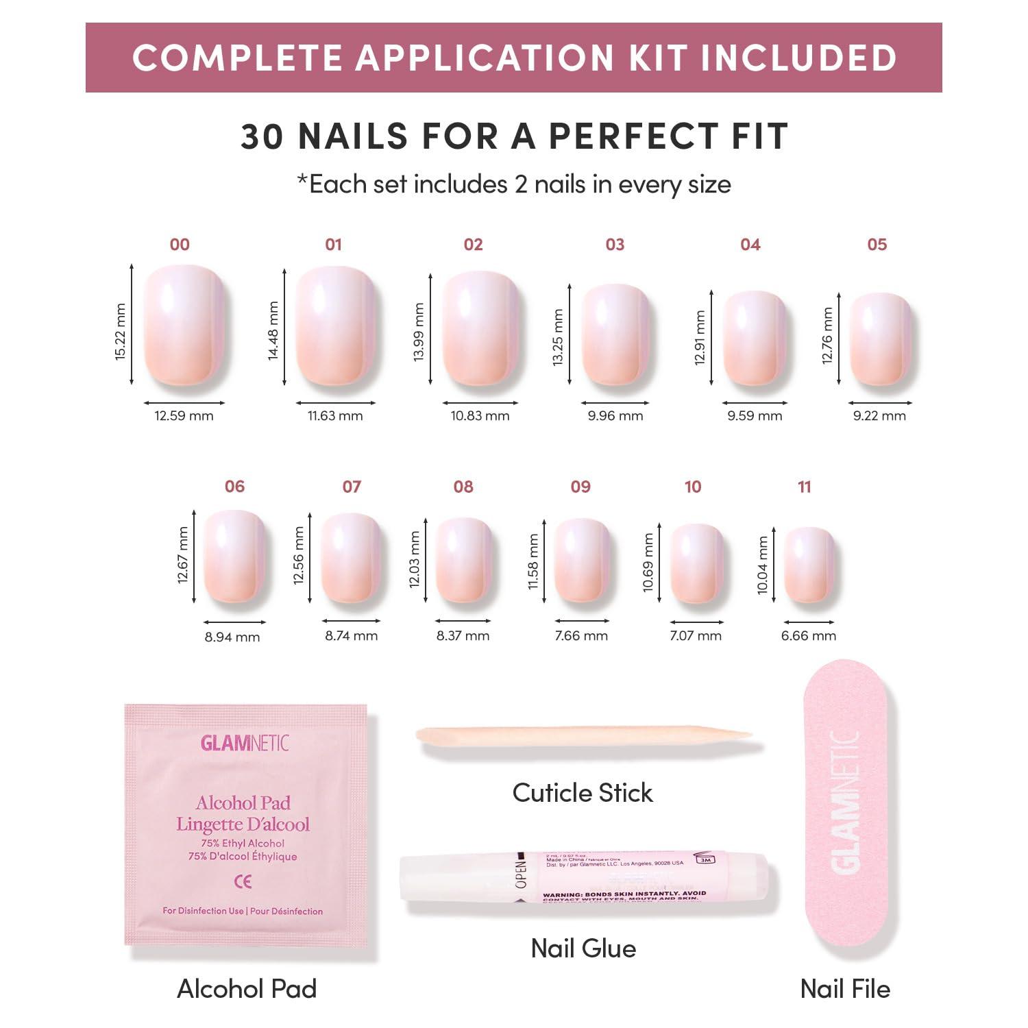 imageGlamnetic Press On Nails  Oat Milk  Medium Coffin White Fake Nails Salon Quality Milky Nails  15 Sizes  30 Nail Kit with Glue7A  Soft Whip