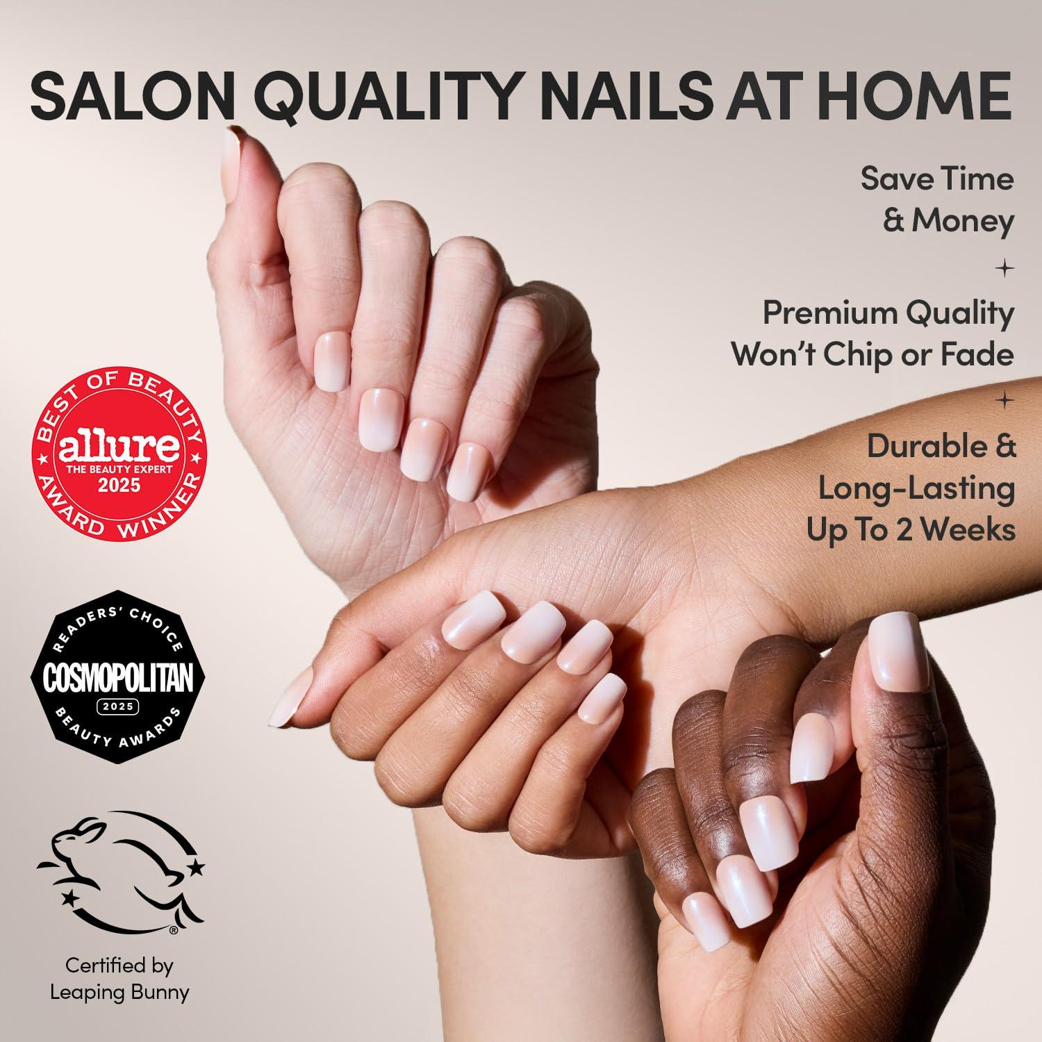 imageGlamnetic Press On Nails  Oat Milk  Medium Coffin White Fake Nails Salon Quality Milky Nails  15 Sizes  30 Nail Kit with Glue7C  Sugar Veil