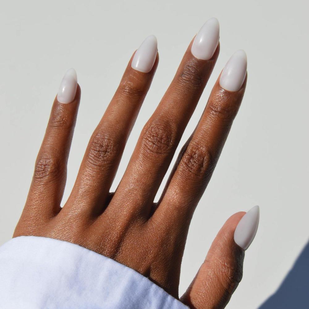 imageGlamnetic Press On Nails  Oat Milk  Medium Coffin White Fake Nails Salon Quality Milky Nails  15 Sizes  30 Nail Kit with Glue6E  Milky White