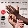 imageGlamnetic Press On Nails  Oat Milk  Medium Coffin White Fake Nails Salon Quality Milky Nails  15 Sizes  30 Nail Kit with Glue1C  Glam Goals