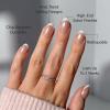 imageGlamnetic Press On Nails  Oat Milk  Medium Coffin White Fake Nails Salon Quality Milky Nails  15 Sizes  30 Nail Kit with Glue2B  Pearlfect