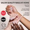 imageGlamnetic Press On Nails  Oat Milk  Medium Coffin White Fake Nails Salon Quality Milky Nails  15 Sizes  30 Nail Kit with Glue5G  Blush Blanket