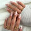 imageGlamnetic Press On Nails  Oat Milk  Medium Coffin White Fake Nails Salon Quality Milky Nails  15 Sizes  30 Nail Kit with Glue2E  Mother Pearl