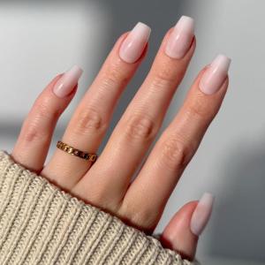imageGlamnetic Press On Nails  Oat Milk  Medium Coffin White Fake Nails Salon Quality Milky Nails  15 Sizes  30 Nail Kit with Glue5F  Blush Dream