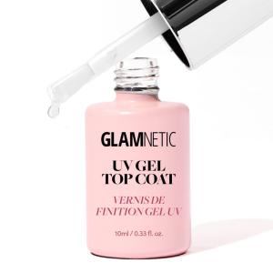 imageGlamnetic UV Gel Clear Top Coat  HighGloss Finish  NoWipe Formula  Works on PressOns ampamp Polish  LED UV Curable  033 fl oz