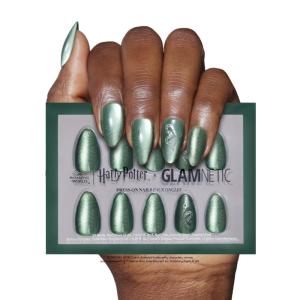 imageGlamnetic Press On Nails x Harry Potter  Rowena Ravenclaw  Short Oval Fake Nails with Velvet Gradient Tips ampamp Rose Gold Graphic Salon Quality Officially Licensed  15 Sizes  30 Nail Kit with GlueSlytherin
